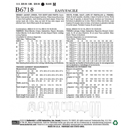 Wykrój Butterick B6718