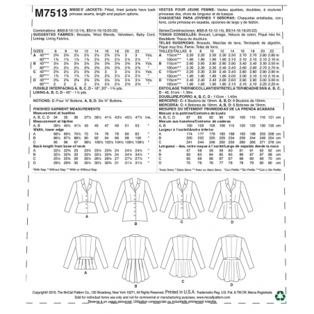 Wykrój McCall's M7513