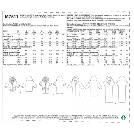 Wykrój McCall's M7511