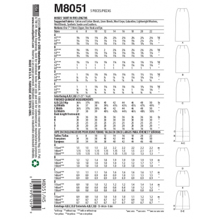Wykrój McCall's M8051 #MarieMcCalls