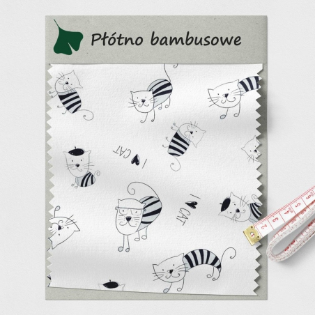 Płótno bambusowe koty
