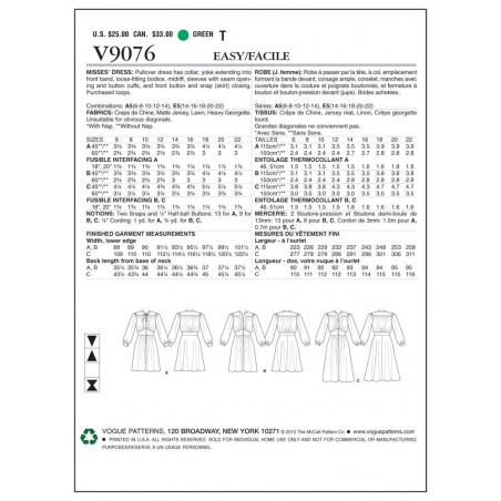 Wykrój Vogue Patterns V9076