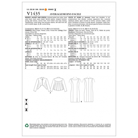 Wykrój Vogue Patterns V1435 / Tom and Linda Platt