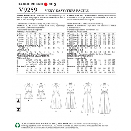 Wykrój Vogue Patterns V9259