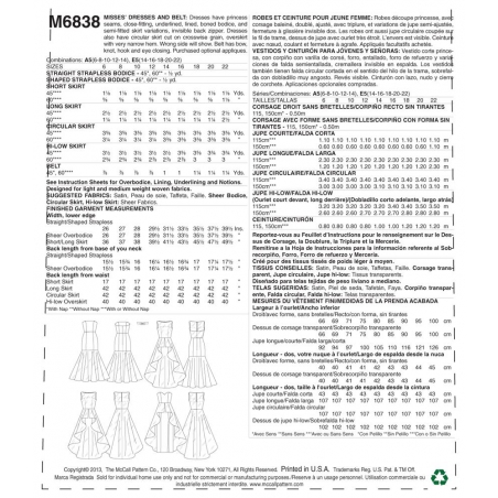 Wykrój McCall's M6838