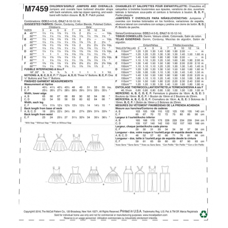 Wykrój McCall's M7459