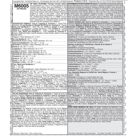 Wykrój McCall's M6005