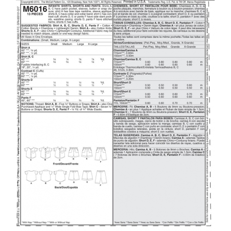 Wykrój McCall's M6016