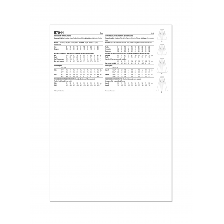 Wykrój Butterick B7044