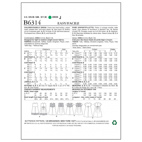 Wykrój Butterick B6314