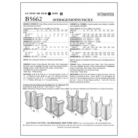 Wykrój Butterick B5662