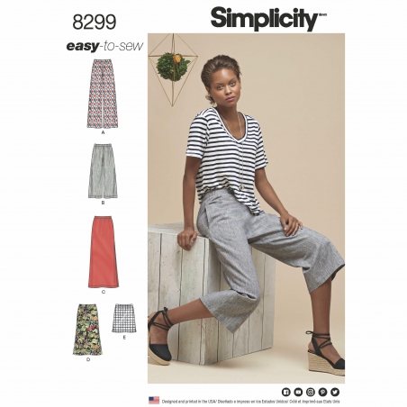 simplicity skirt pants pattern 8299 envelope f