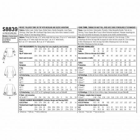 Wykrój Simplicity 8839