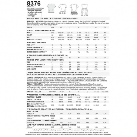 Wykrój Simplicity 8376