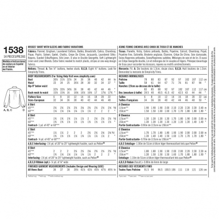 Wykrój Simplicity 1538