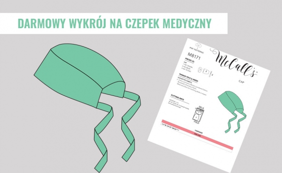 Darmowy wykrój na czepek medyczny
