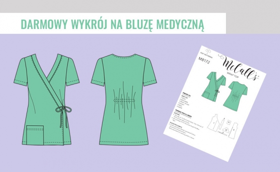 Darmowy wykrój na bluzę medyczną